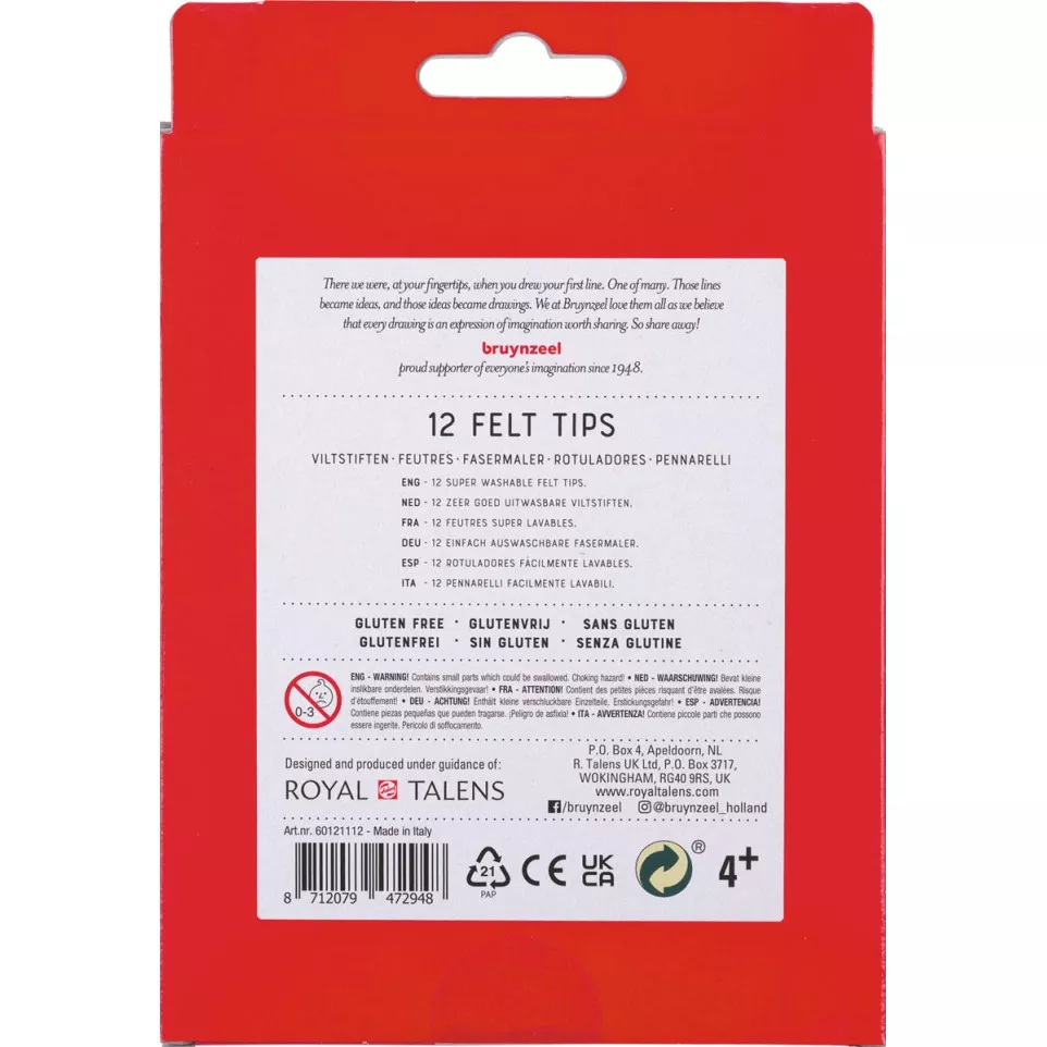 Bruynzeel felt tip pens set of 12
