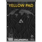 Aurora Writing recycle carnet de notes jaune A4 ligné