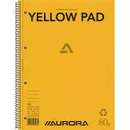 Aurora Yellow Pad bloc de collège, ft A4, 160 pages, papier recyclé, ligné