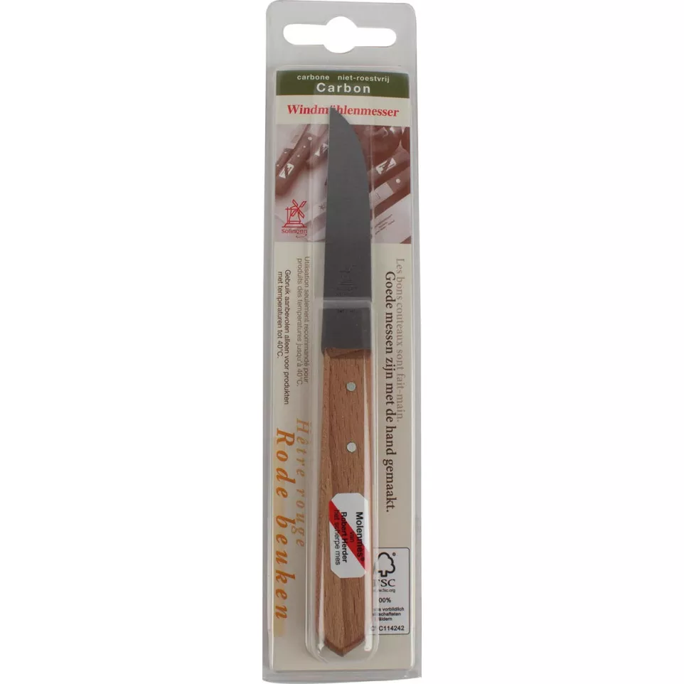 Herder molenmes, carbon/hout, 8,5 cm