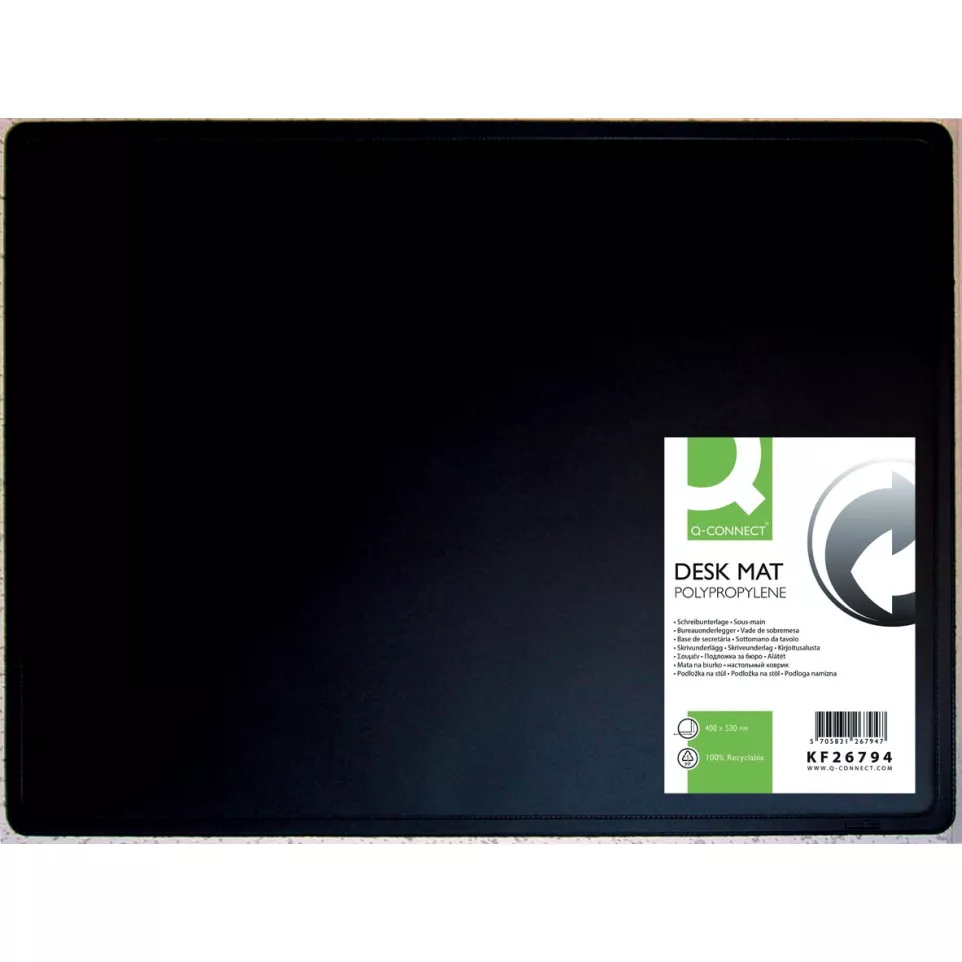 Q-CONNECT sous-main, ft 53 x 40 cm, noir