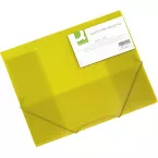 Q-CONNECT A4 Plastic Folder with Flaps and Elastic Closure Yellow Transparent