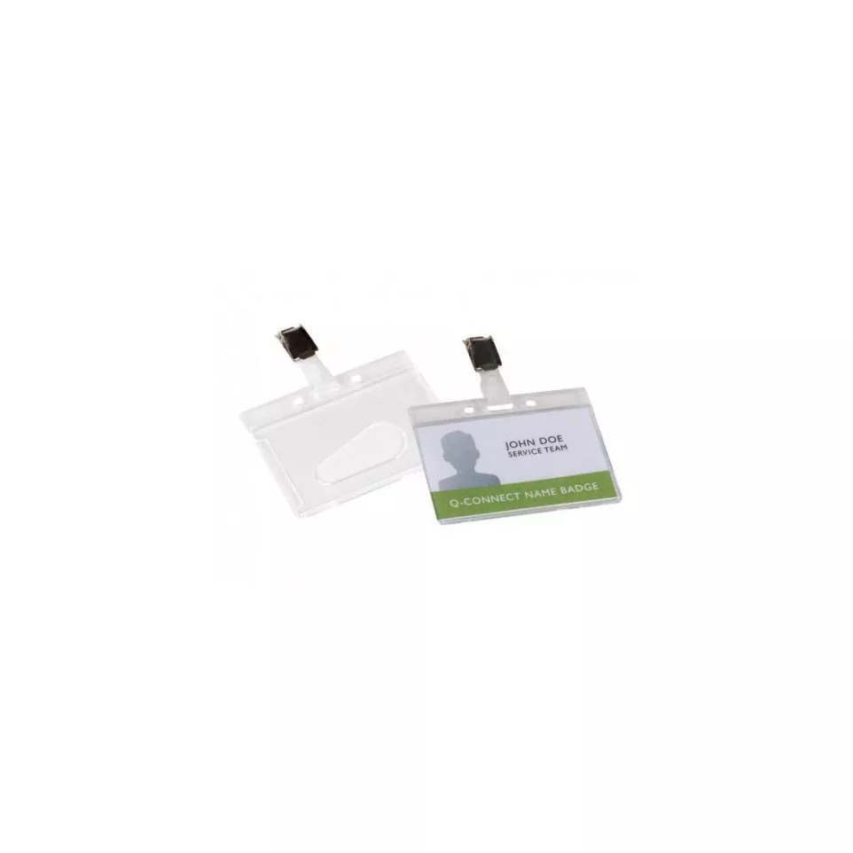 Q-CONNECT badge avec clip 85 x 54 mm