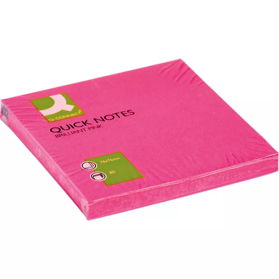 Q-Connect Quick Notes 76 x 76mm Neon...