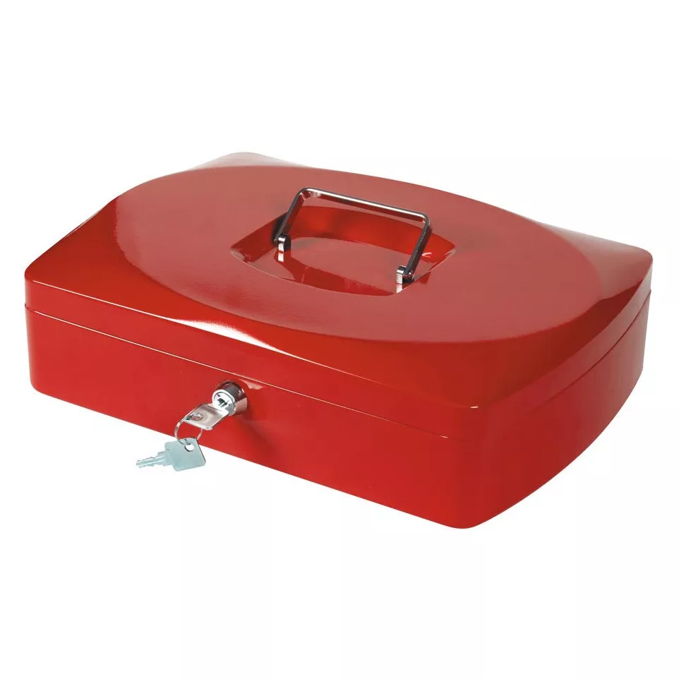 Q-Connect Cash Box 325 x 235 x 85 mm Red