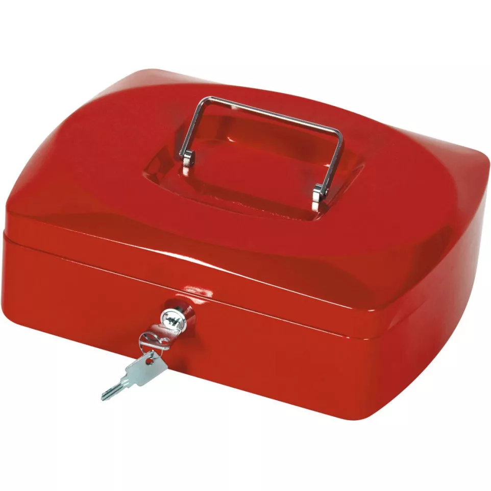 Q-Connect Cash Box 255 x 200 x 85 mm Red