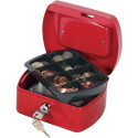 Q-CONNECT coffret à monnaie, 155 x 120 x 75 mm, rouge