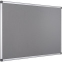 Q-CONNECT tableau de textile avec cadre en aluminium 60 x 45 cm gris