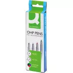 Q-CONNECT OHP marker, non permanent, fijn, set van 4 stuks in geassorteerde kleuren