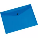 Q-Connect A4 Transparent Blue Polypropylene Document Wallet with Press-Stud Closure