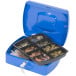 Q-CONNECT coffret à monnaie, 255 x 200 x 85 mm, bleu