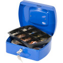 Q-CONNECT geldkoffer, 205 x 160 x 85 mm, blauw