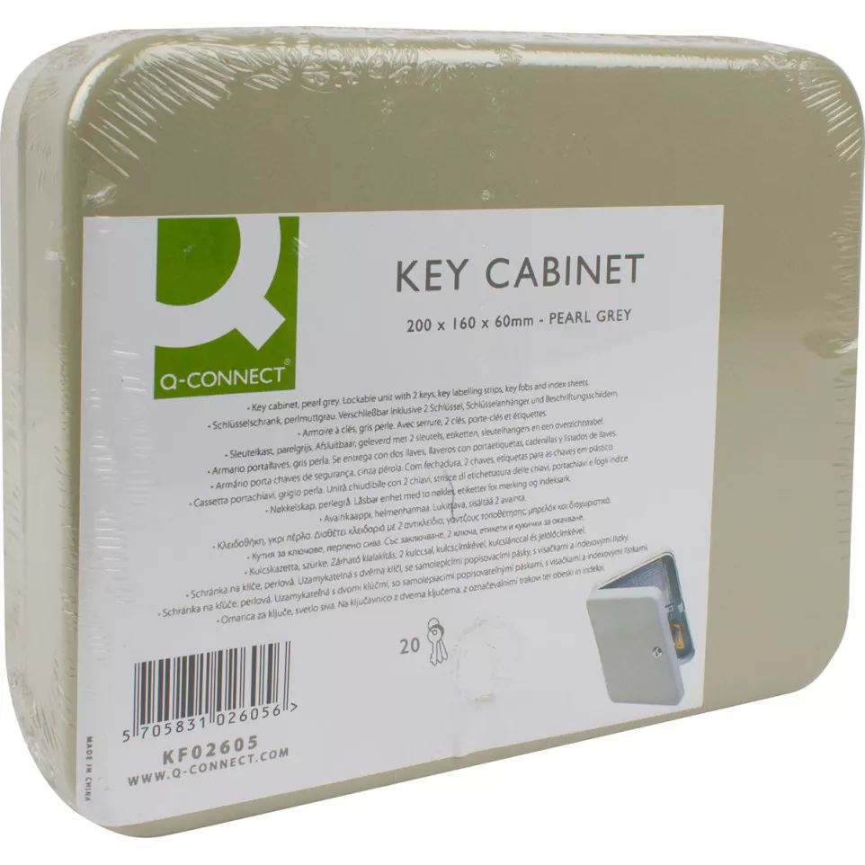 Q-CONNECT Key Cabinet for 20 Keys Grey