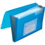 Q-CONNECT A4 Expanding File with 13 Compartments Elastic Closure Transparent Blue