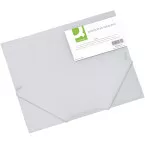 Q-CONNECT A4 Polypropylene Elasticated Folder with 3 Flaps Transparent