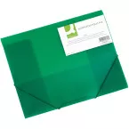 Q-CONNECT elastomap, A4, 3 kleppen en elastieken, transparant PP, groen