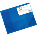 Q-CONNECT A4 Polypropylene Document Folder with Flaps and Elastic Bands Transparent Blue