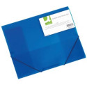 Q-CONNECT A4 Polypropylene Document Folder with Flaps and Elastic Bands Transparent Blue