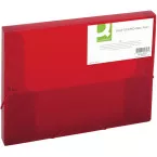 Q-CONNECT A4 Document Box with Elastic Closure Spine 25 mm Red