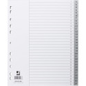 Q-CONNECT intercalaires, A4, PP, 11-gaatspeforatie, avec page de garde, jeu de 1-31, 31 onglets, gris