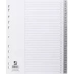 Q-CONNECT tabbladen, A4, PP, 11-gaatspeforatie, met indexblad, set van 1-31, 31 tabs, grijs