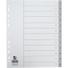 Q-CONNECT tabbladen, A4, PP, 11-gaatsperforatie, met indexblad, set van 1-12, 12 tabs, grijs