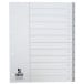 Q-CONNECT tabbladen, A4, PP, 11-gaatsperforatie, met indexblad, set van 1-12, 12 tabs, grijs