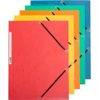 Q-CONNECT farde à rabats, A4, 3 rabats et élastiques, carton, assorti, paquet de 10 pièces