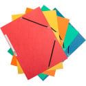 Q-CONNECT farde à rabats, A4, 3 rabats et élastiques, carton, assorti, paquet de 10 pièces