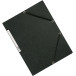 Q-CONNECT elastomap, A4, 3 kleppen en elastieken, karton, zwart