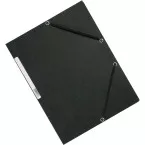 Q-Connect Elasticated 3 Flap Folder A4 Cardboard Black