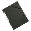Q-CONNECT elastomap, A4, 3 kleppen en elastieken, karton, zwart
