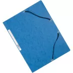 Q-CONNECT A4 3 Flap Folder with Elastic Closure Cardboard Blue