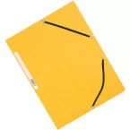Q-CONNECT farde à rabats, A4, 3 rabats et élastiques, carton, jaune