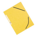 Q-CONNECT farde à rabats, A4, 3 rabats et élastiques, carton, jaune