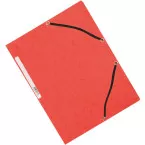Q-CONNECT A4 Three Flap Folder with Elastic Closure Red Cardboard