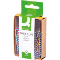 Q-CONNECT assorted striped paperclips 50 mm box of 30 pieces