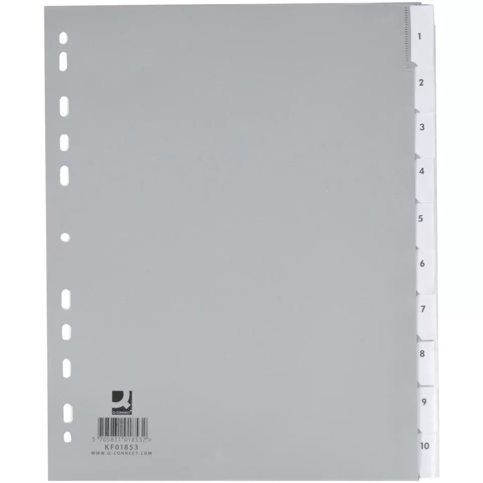 Q-CONNECT intercalaires, A4, PP, 11...