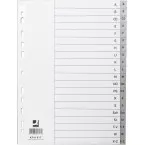 Q-CONNECT intercalaires, A4, PP, 11 trous, avec page de garde, jeu de A-Z, 20 onglets, gris