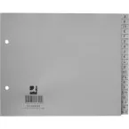 Q-CONNECT intercalaires, ft 18 x 22,5 cm, PP, 2 trous, jeu de A-Z, gris