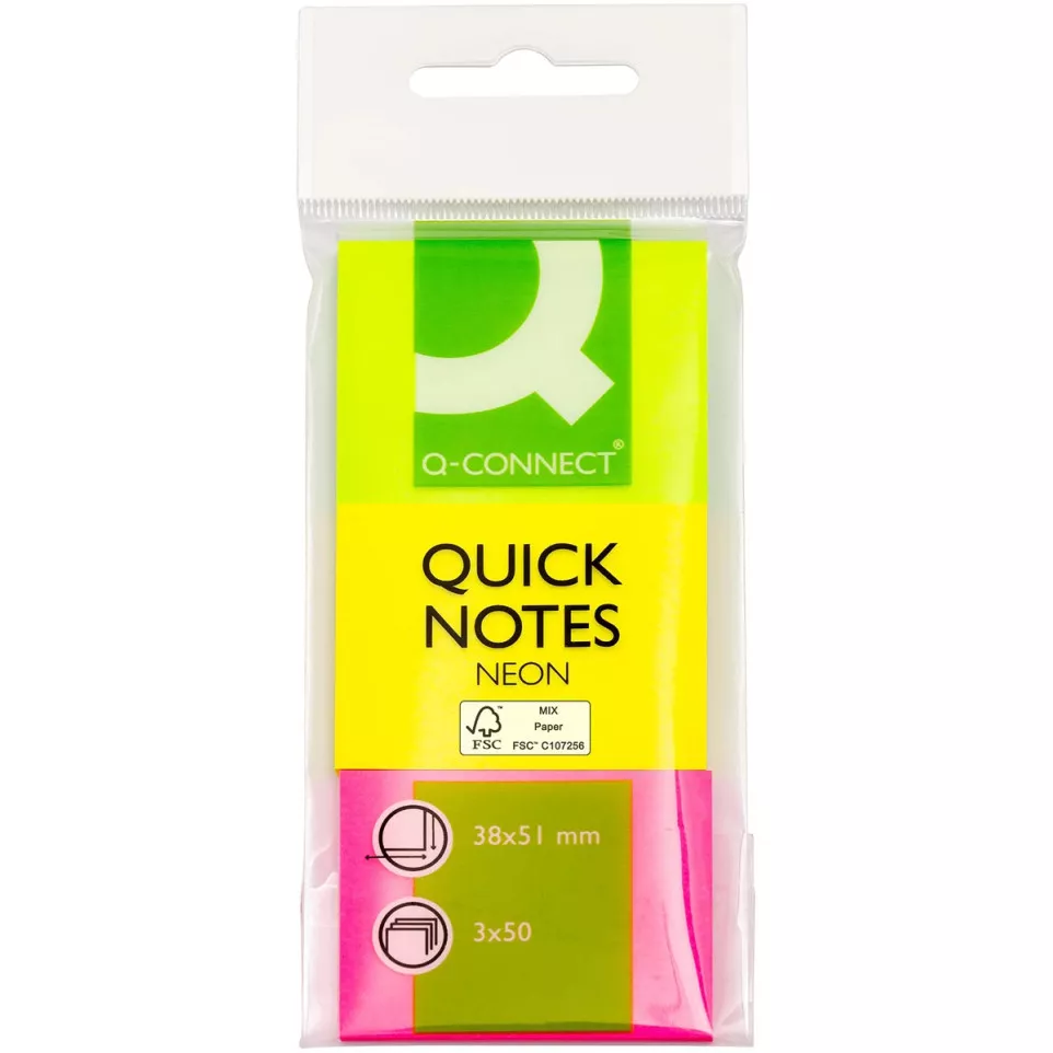Q-CONNECT Quick Notes Neon 38 x 51 mm...