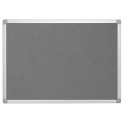 Q-CONNECT textielbord, met aluminium frame, 90 x 60 cm, grijs