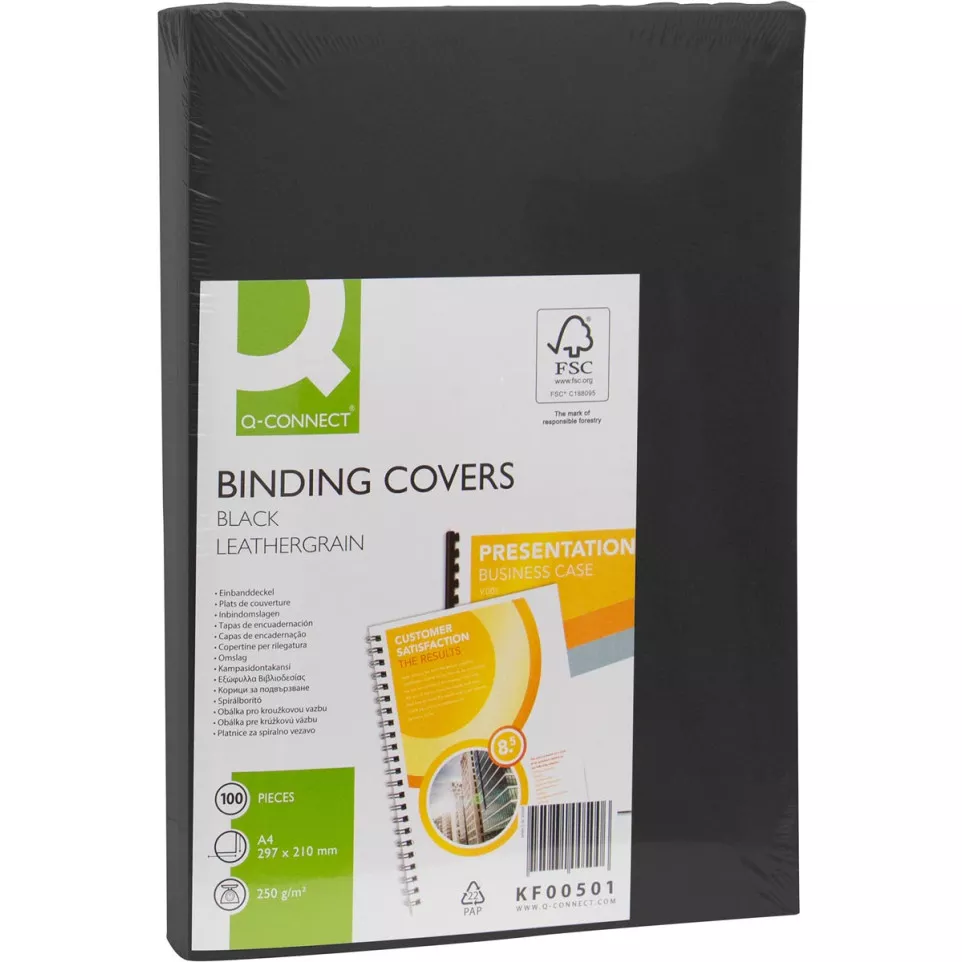 Q-CONNECT dekblad A4 leder 250 grams...