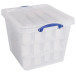 Really Useful Box opbergdoos, 60 l, met inzetbakje, transparant