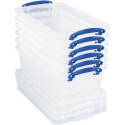 Really Useful Box Plastic Storage Box 5.5 Liters Stackable Clear
