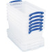 Really Useful Box Plastic Storage Box 5.5 Liters Stackable Clear