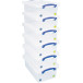 Really Useful Box Plastic Storage Box 5.5 Liters Stackable Clear