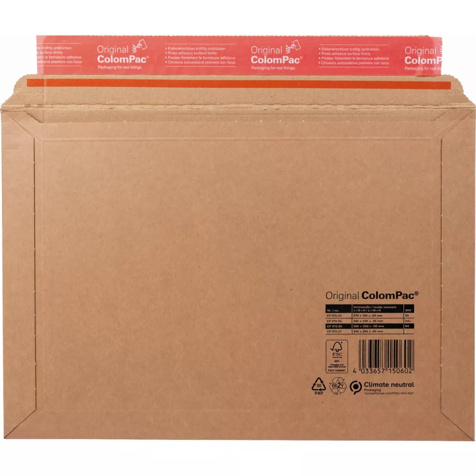 Verzendenvelop met balg, plakstrip...