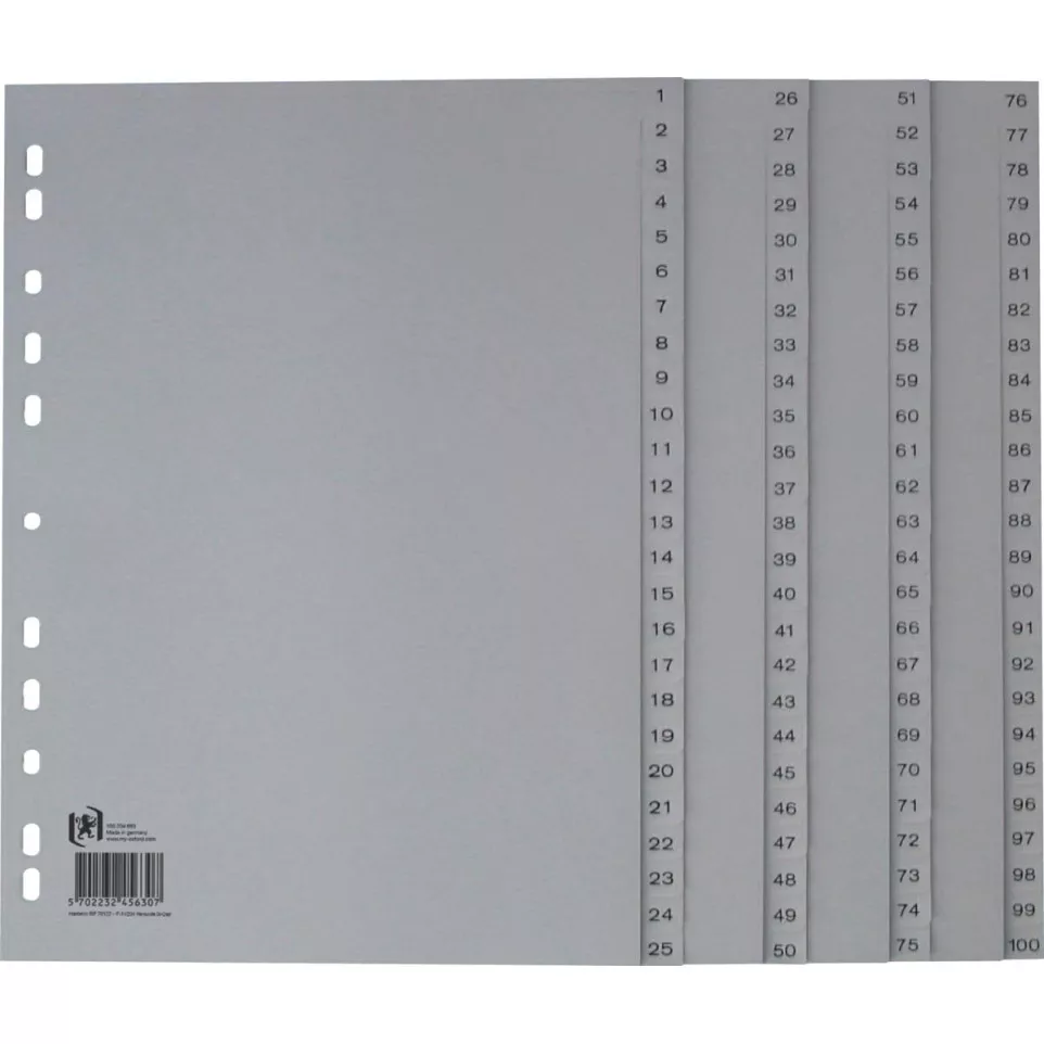 Oxford A4 Polypropylene Index...