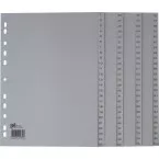 Oxford A4 Polypropylene Index Dividers, 11 Holes, 100 Numbered Tabs, Grey